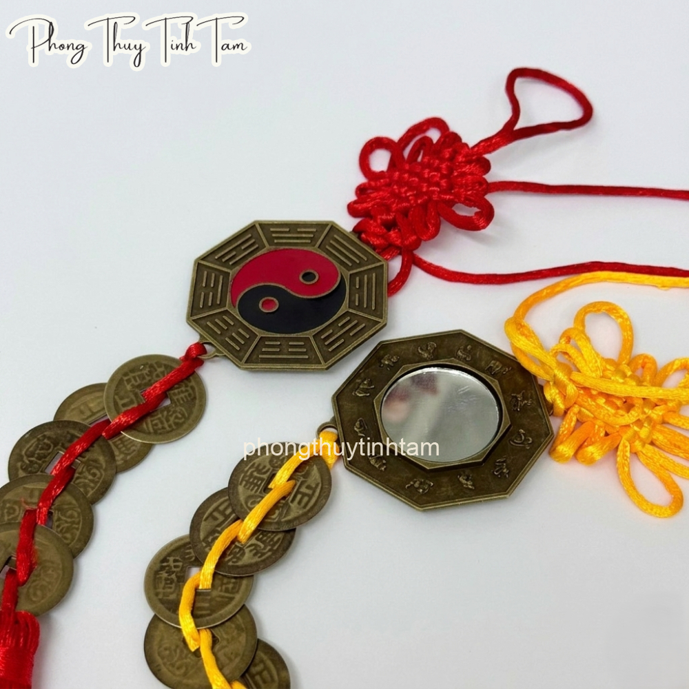 Xâu ngũ đế gương bát quái phong thuỷ dây treo giúp cân bằng năng lượng tăng vượng khí cho nhà ở