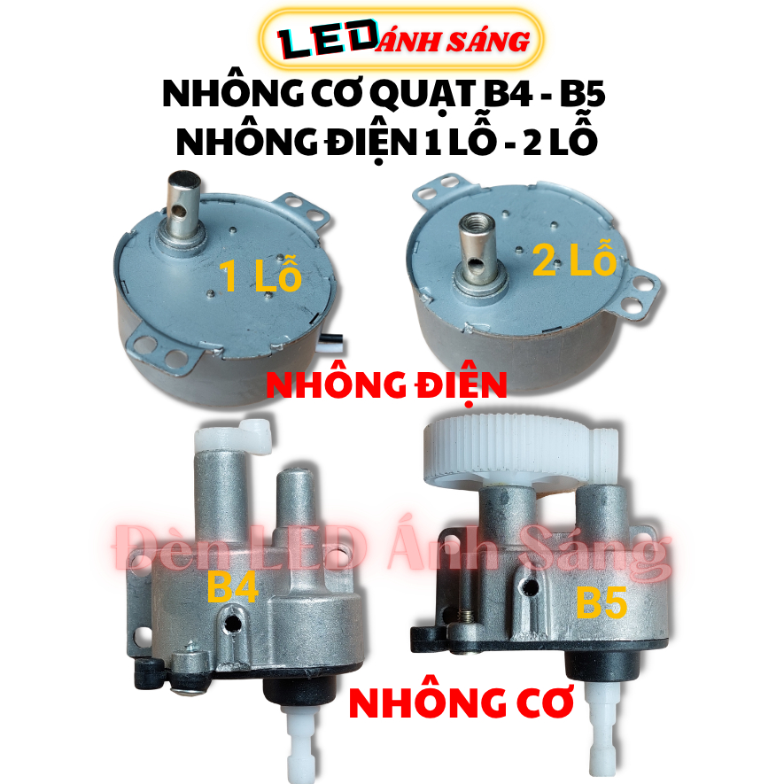 Nhông Quạt B4 B5 Nhông Điện 1 Lỗ 2 Lỗ Trục Quạt Motor Hộp Số Quạt Thay Thế Chính Xác
