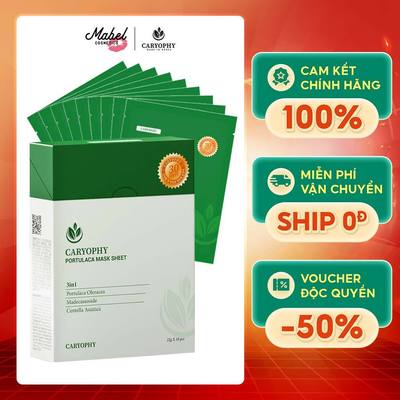 Hộp 10 miếng mặt nạ dưỡng da Caryophy 22g (Caryophy Portulaca Mask Sheet)