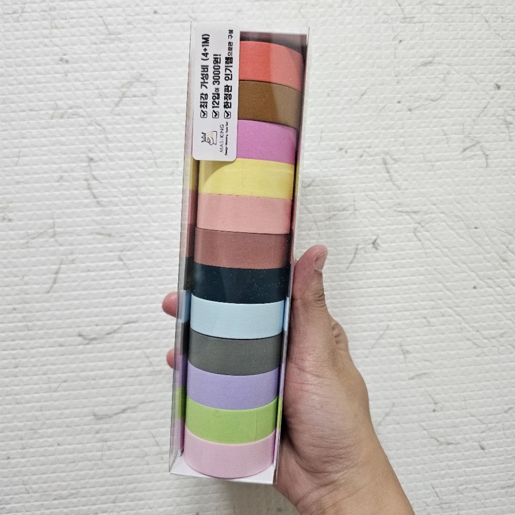 [new 2026] SET 12 CUỘN WASHI TAPE DAISO HÀN QUỐC