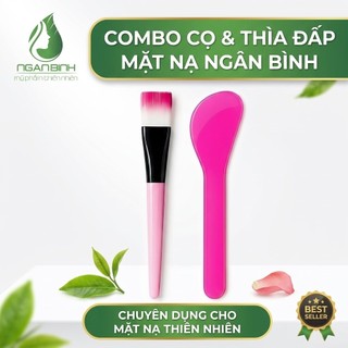Bộ Cọ Đắp Mặt Nạ Kèm Muỗng Lấy Mask Ngân Bình, Dụng Cụ Quét Mặt Nạ Sạch Gọn Tiện Lợi