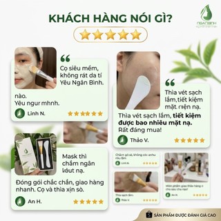 Bộ Cọ Đắp Mặt Nạ Kèm Muỗng Lấy Mask Ngân Bình, Dụng Cụ Quét Mặt Nạ Sạch Gọn Tiện Lợi