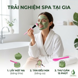 Bộ Cọ Đắp Mặt Nạ Kèm Muỗng Lấy Mask Ngân Bình, Dụng Cụ Quét Mặt Nạ Sạch Gọn Tiện Lợi
