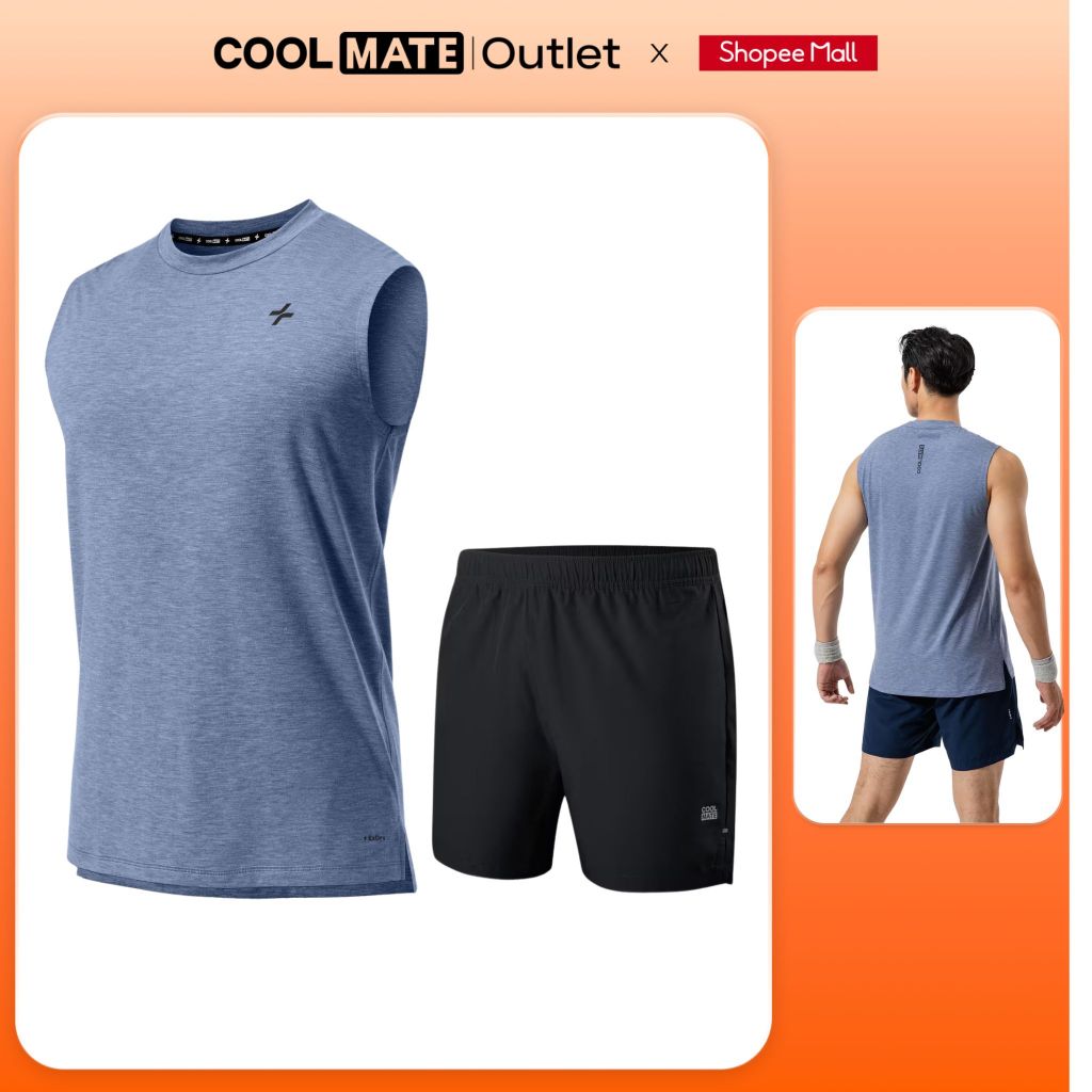 [Tặng tất đơn 299k] Set Đồ Thể Thao Tập Gym, Pickleball Coolmate- Áo sát nách Training Comfort và Qu