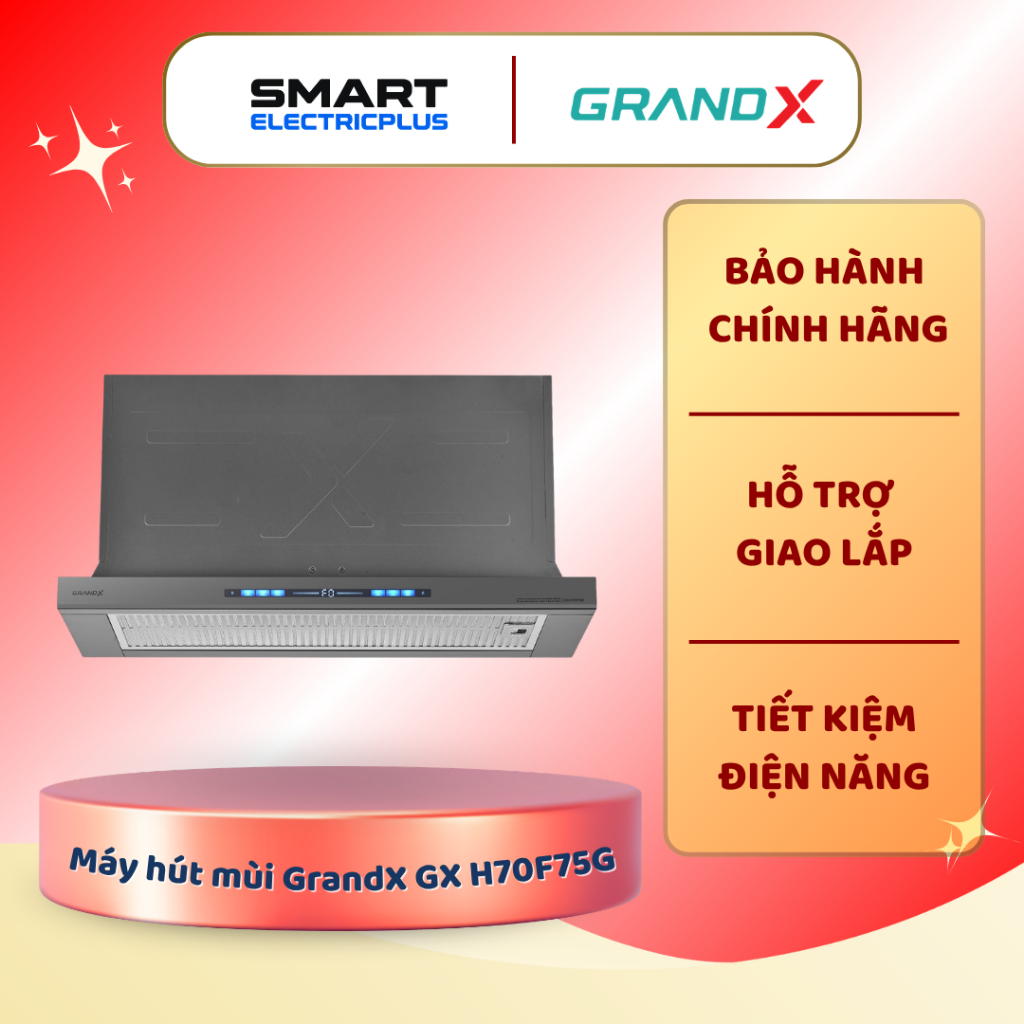 Máy hút mùi âm tủ GrandX GX H70F75G (GX H70F75SG) - Thiết Kế Sang Trọng, Vệ Sinh Dễ Dàng