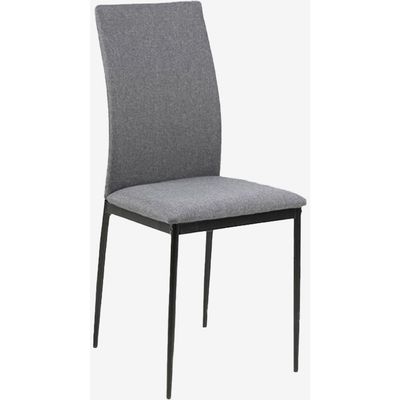 Ghế bàn ăn | JYSK Demina | đệm bọc vải polyester/Da PU | chân kim loại sơn đen | R43.5xS53.5xC88.5cm