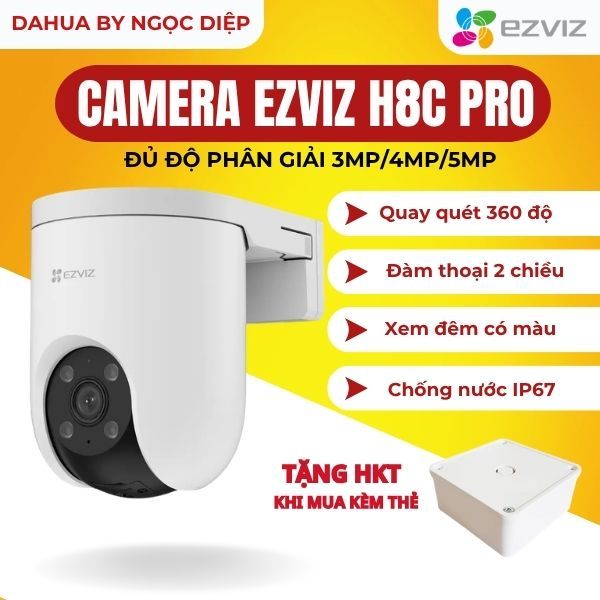 Camera Ezviz H8C PRO 3MP/4MP/5MP, Quay 360 Độ, Xem Đêm Có Màu, Phát Hiện Chuyển Động, Cảnh Báo Bằng 