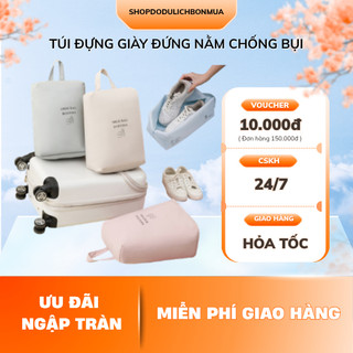 Túi đựng giày dép cao cấp có quai xách, túi đựng giày có quai gắn vali du lịch chống thấm nước, sang chảnh, tiện lợi