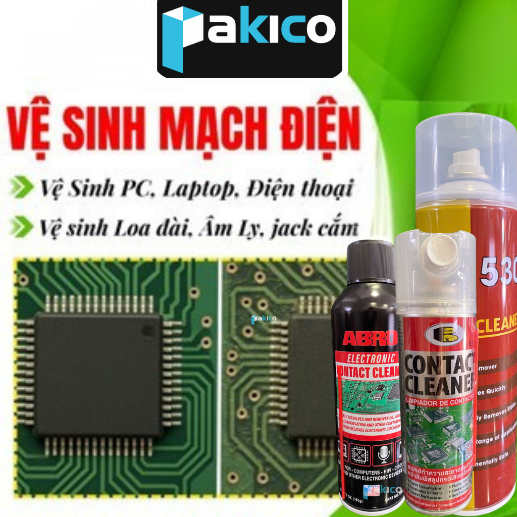 Xịt Vệ Sinh Bo Mạch Điện Abro Electronic Mỹ/ Bosny -Chai Xịt Vệ Sinh Mạch Điện Tử, Amply-PAKICO