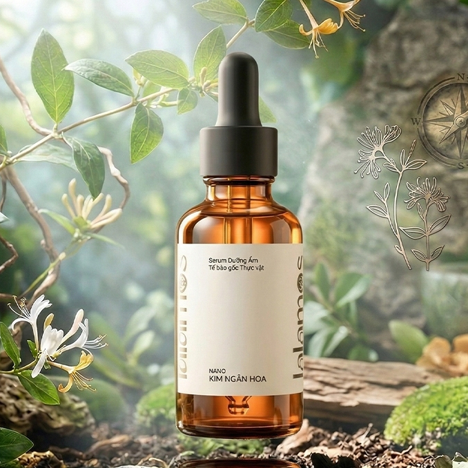 Serum dưỡng ẩm Nano Kim Ngân Hoa Lalamos chính hãng - Giúp phục hồi và tái tạo da 50ml
