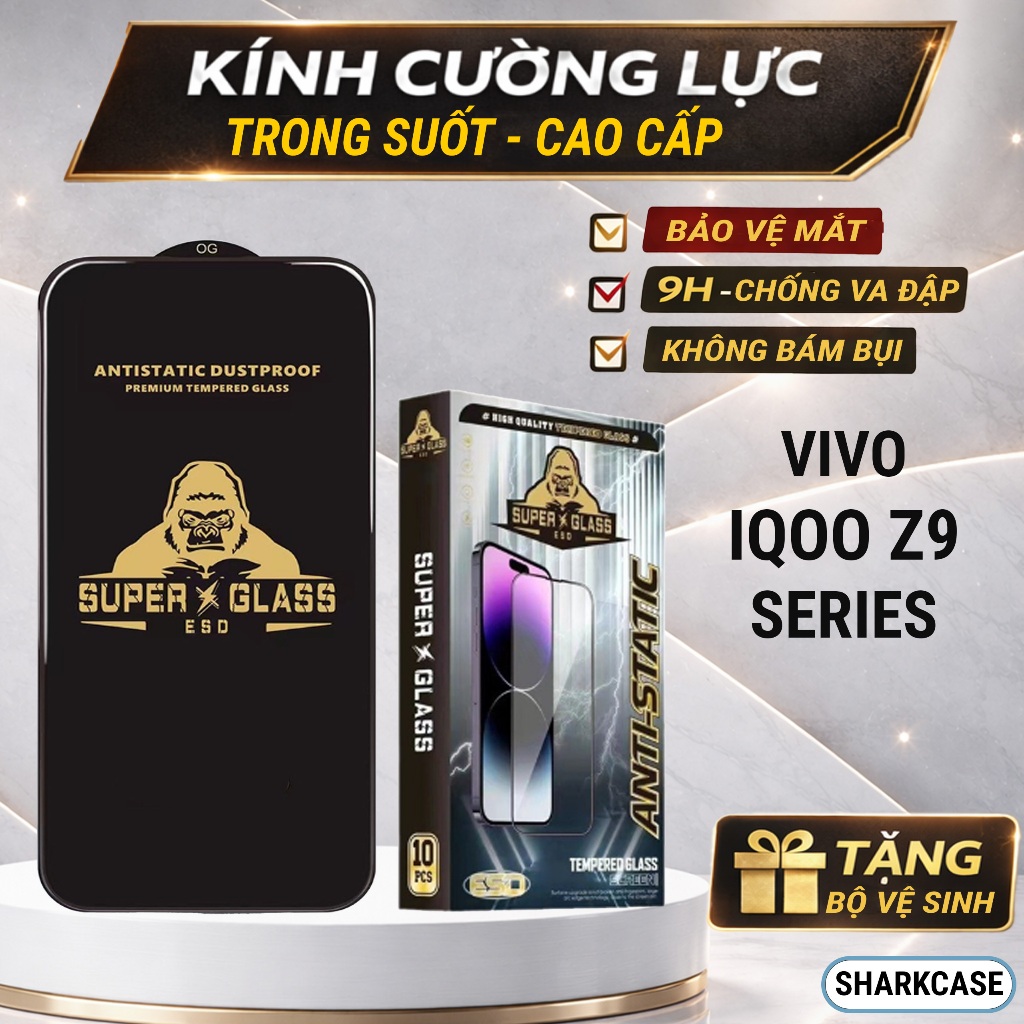 Cường lực iQoo Z9 Turbo, Z9 5G, Z9x, Z9 Lite Plus trong suốt full màn dán kính bảo vệ màn hình Vivo