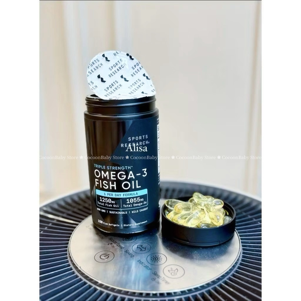 Omega 3 SR Fish Oil Mỹ 1250mg lọ 150v - Dầu Cá Sports Research Memongcon123