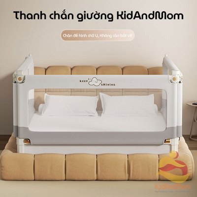 Thanh chắn giường cho bé KidAndMom BR25 thiết kế chống kẹt chống vấp ngã nâng hạ 2 bên không bắt vít