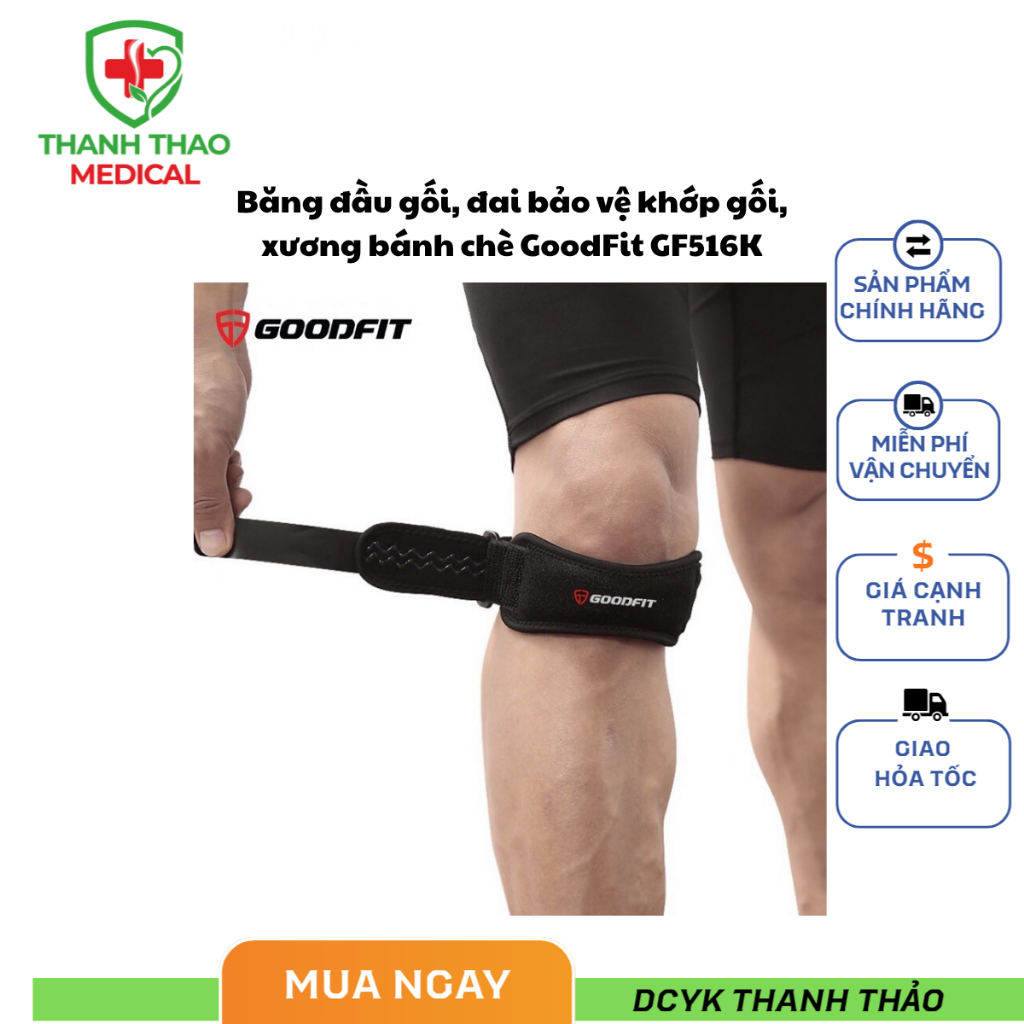 Băng đầu gối, đai bảo vệ khớp gối, xương bánh chè GoodFit GF516K