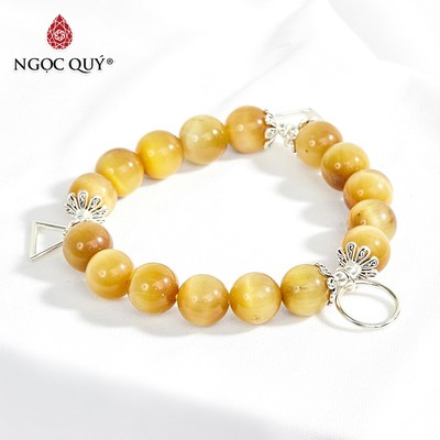 Vòng tay đá Thạch anh mắt hổ tự nhiên phối charm - Mẫu VC0212 - Ngọc Quý