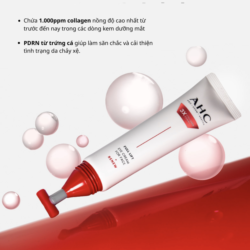 [mới] Kem mắt AHC Ageless Real vàng đỏ 3X Collagen 12ml 30ml 40ml full lift Eye Cream giảm nhăn thâm | BigBuy360 - bigbuy360.vn