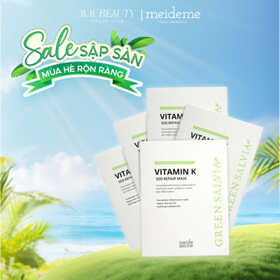 Mặt Nạ Làm Dịu Da Cấp Tốc Meideme Green Salvia Vitamin K SOS Soothing Mask