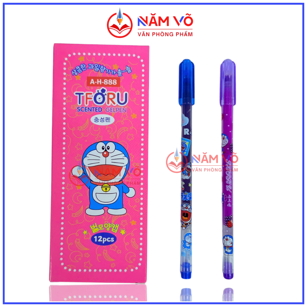 SỈ _ [THORU] LỐC 144 Cây Bút Viết Gel Nước Mực Nho Thơm Ngòi 0.38mm Thoru / Ttoru Doreamon AH888 / V