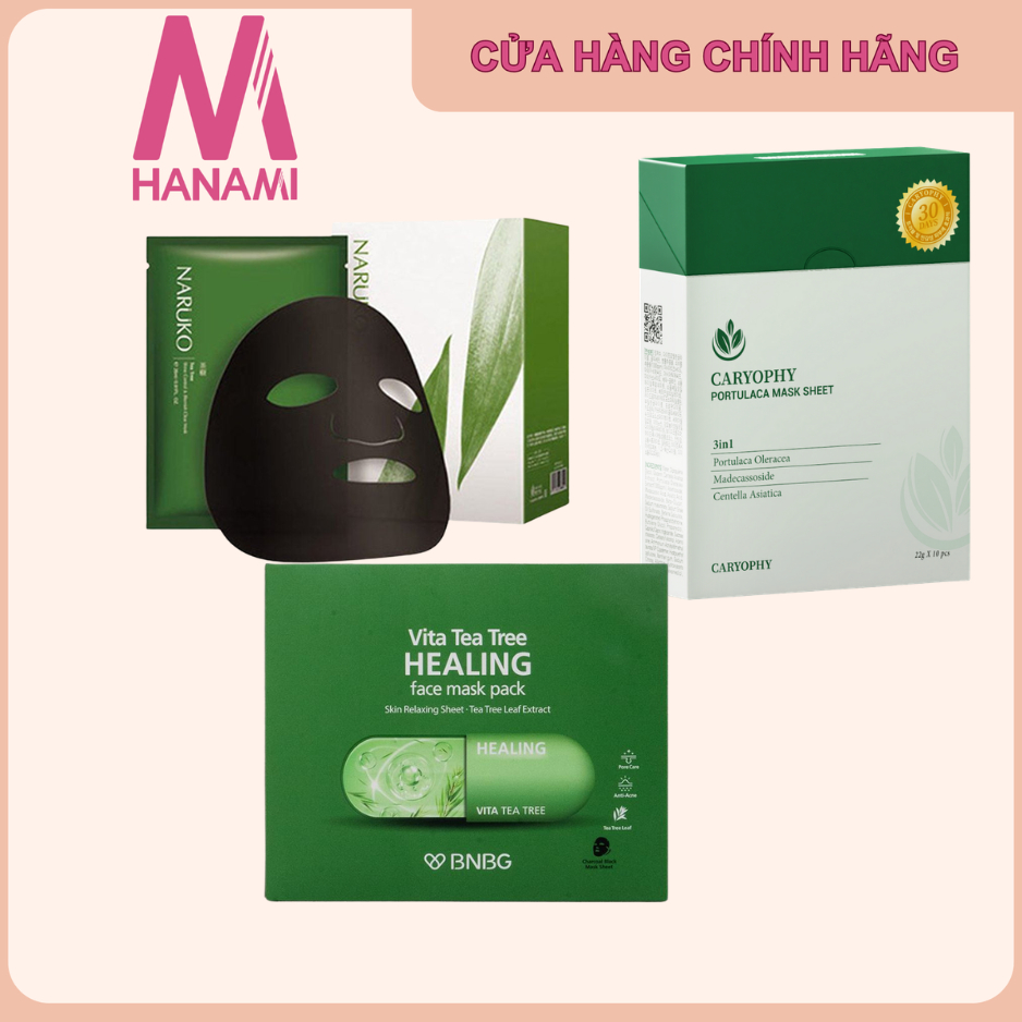 {ĐỘC  QUYỀN} MẶT NẠ PHỤC HỒI DÀNH CHO DA MỤN CÁC LOẠI ( NARUKO,BNBG TEA TREE, GOOKIN)