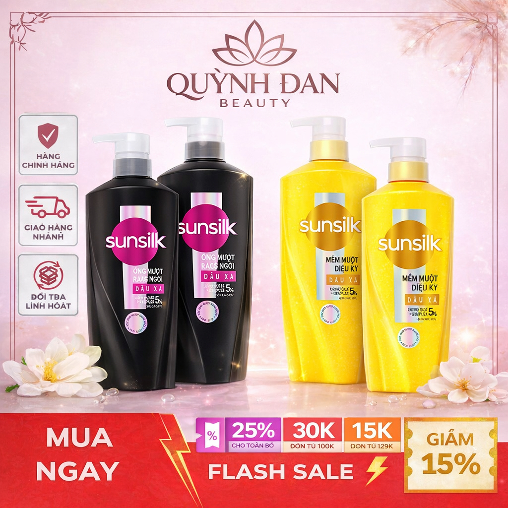 Dầu xả Sunsilk Mềm Mượt Diệu Kỳ và Óng Mượt Rạng Ngời 600G