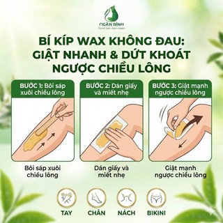 [Chính Hãng] Sáp Wax Lông Lạnh Mật Ong Ngân Bình - Tẩy Lông Nách, Vùng Kín Dịu Nhẹ, Sạch Tận Gốc Không Đau Rát