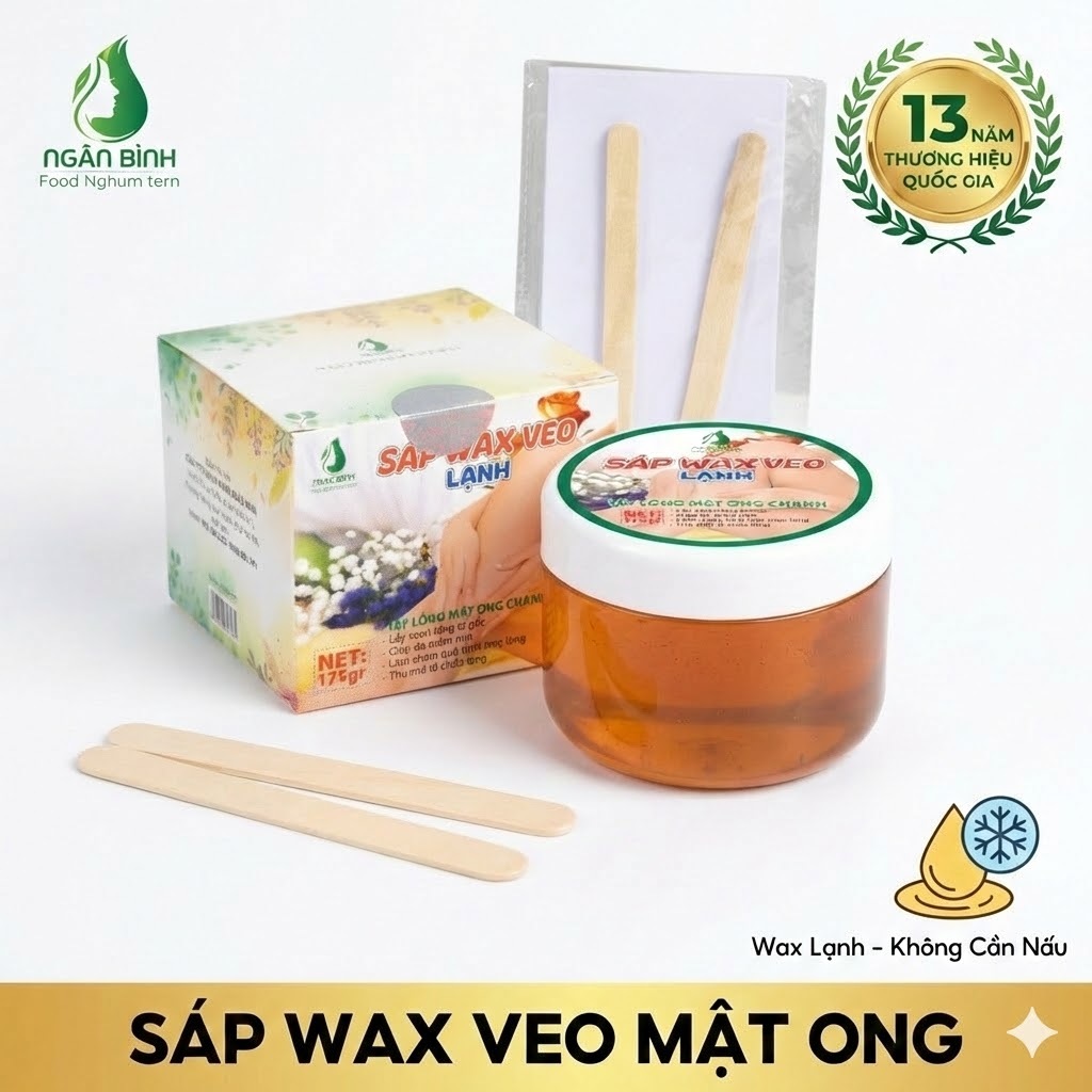 [Chính Hãng] Sáp Wax Lông Lạnh Mật Ong Ngân Bình - Tẩy Lông Nách, Vùng Kín Dịu Nhẹ, Sạch Tận Gốc Không Đau Rát