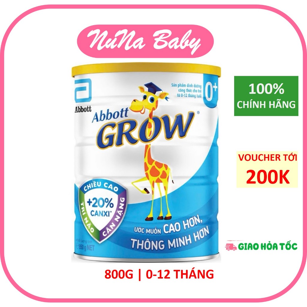 Sữa bột Abbott Grow số 0+ lon 800G