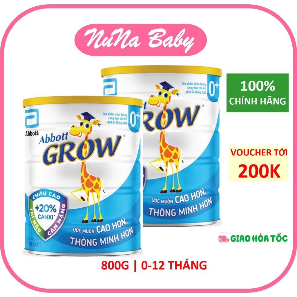 CB2 Lon Sữa bột Abbott Grow số 0+ 800G