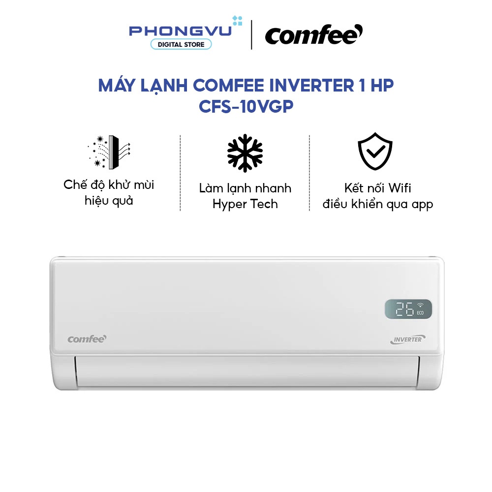 [Shopee Lắp Đặt 0Đ HN HCM cũ] Máy lạnh Comfee Inverter 1 HP CFS-10VGP - AI Inverter - Kết nối Wifi -