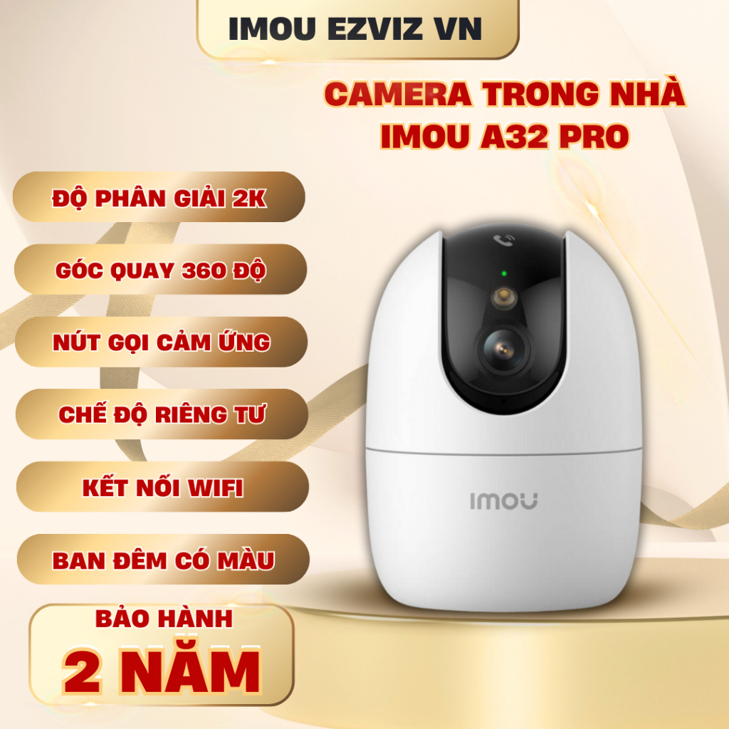 Camera wifi Imou A32P PRO , độ phân giải 2K-3MP, báo động và nhắn tin về điện thoại, tính năng chống