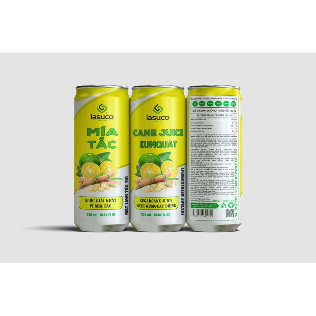Khay 24 lon NGK vị mía tắc 320ml