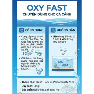 OXY FAST ( Hộp 200g ) - VIÊN SỦI OXY CẤP TỐC CHO HỒ CÁ CẢNH