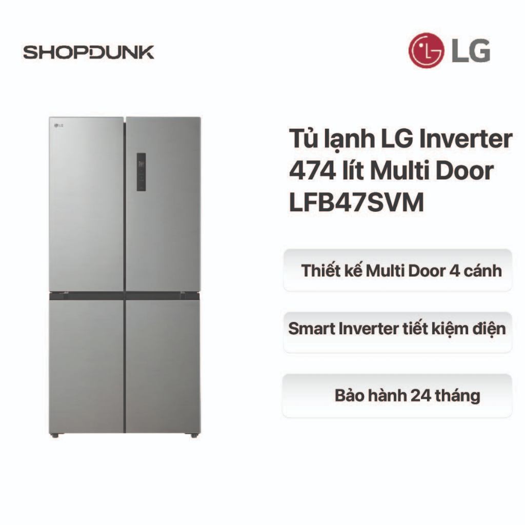 Tủ lạnh LG Inverter 474 lít Multi Door LFB47SVM
