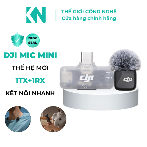 [KN]Micro DJI Mini 1TX 1RX Type-C Mobile Livestream Bán Hàng,Vlog, Thu Âm Chống Ồn, Nhỏ Gọn 10g