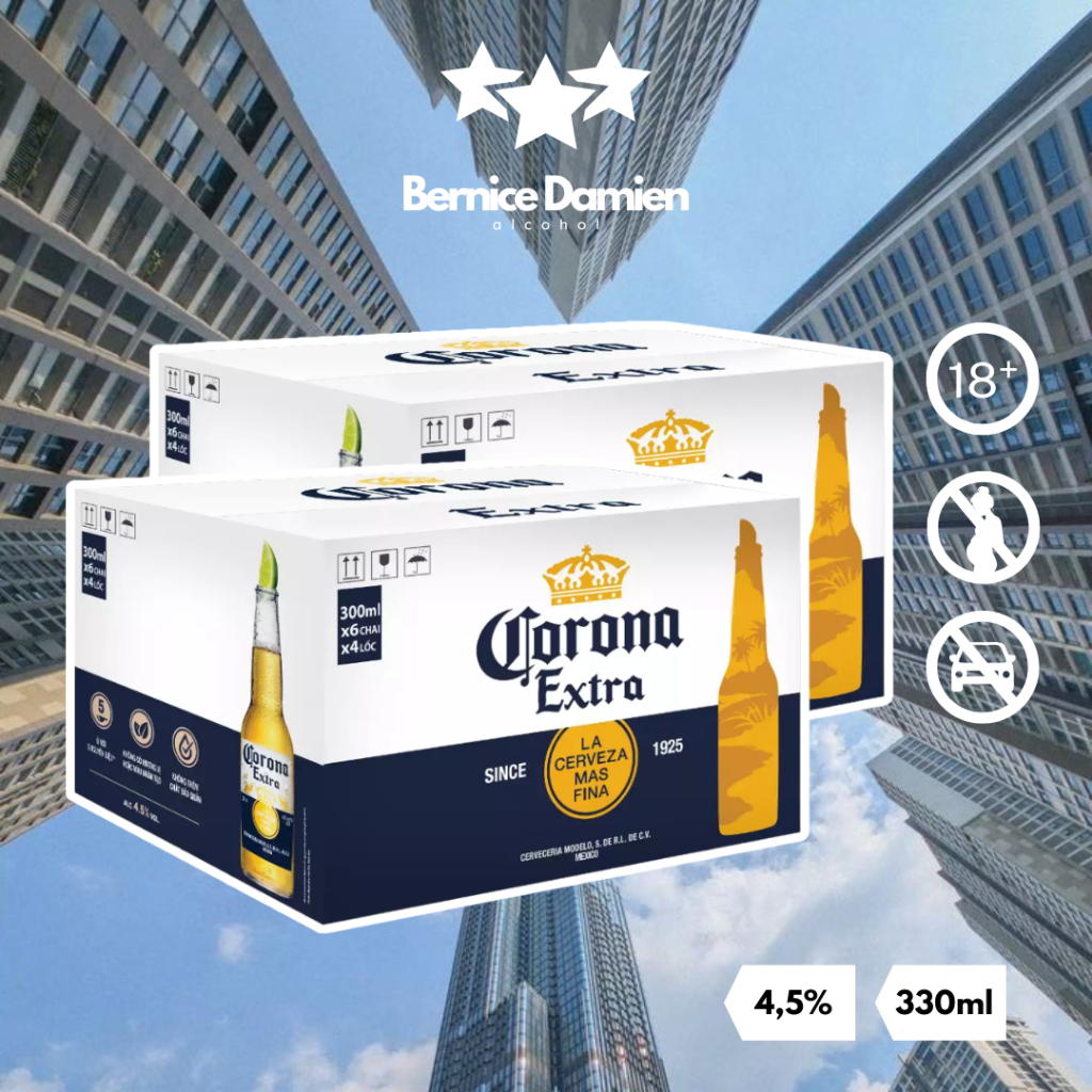 [COMBO 2 THÙNG] Bia Corona Extra Thùng 24 Chai 300ml (Date 02/2027) Ngon Chất Lượng
