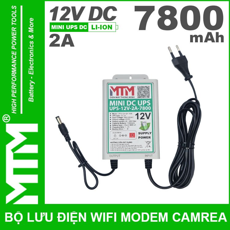 Bộ lưu điện wifi modem camera khóa cửa từ 12V 7800mAh 2A MTM – Mini UPS DC