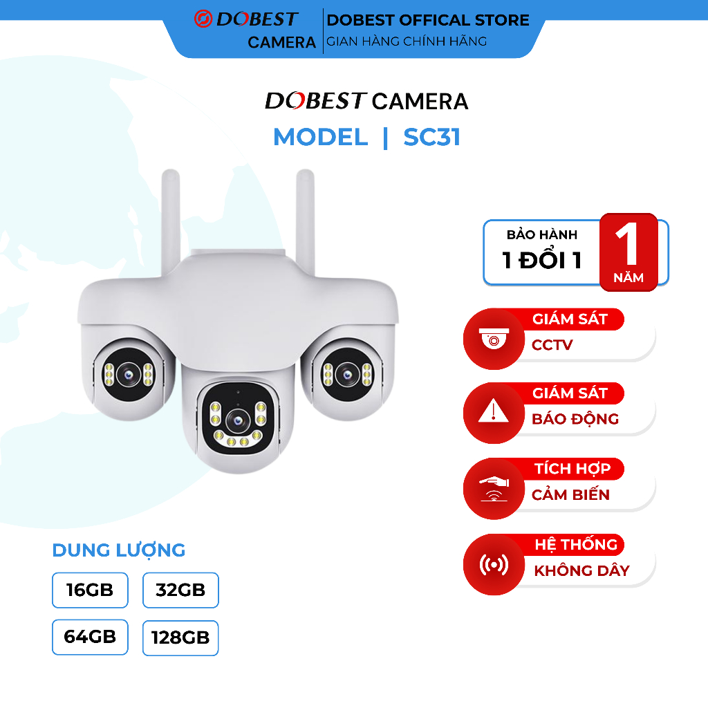 Camera 2MP, DOBEST CAMERA SC31 - Camera Giám Sát- Xoay 360 Độ, Tích Hợp Đàm Thoại