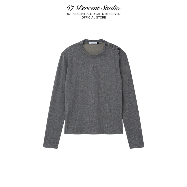 Áo Tay Dài Vai Có Nút Cách Điệu 67PERCENT / 67% - SHOULDER BUTTON SHIRT