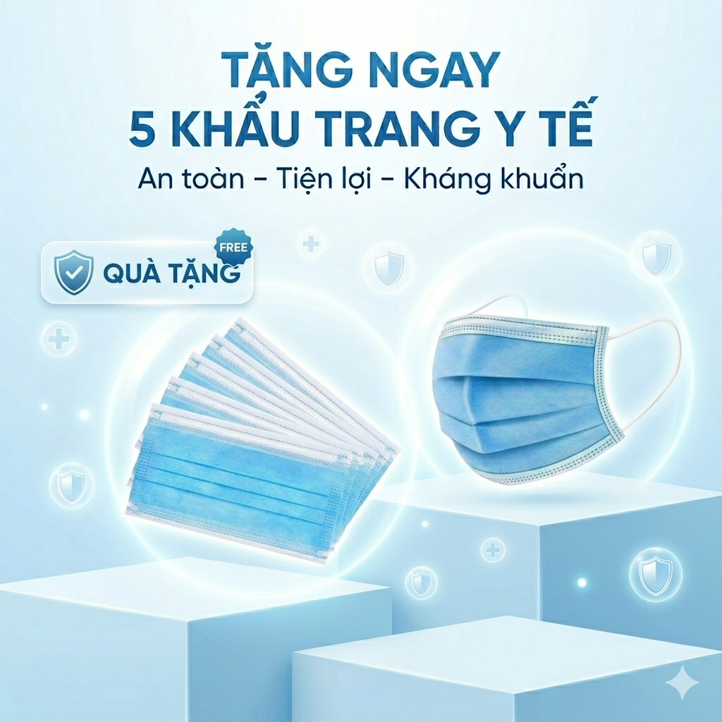 [QUÀ TẶNG KHÔNG BÁN]  COMBO 5 khẩu trang y tế cao cấp, chống vi khuẩn, bụi mịn và dịch bệnh.
