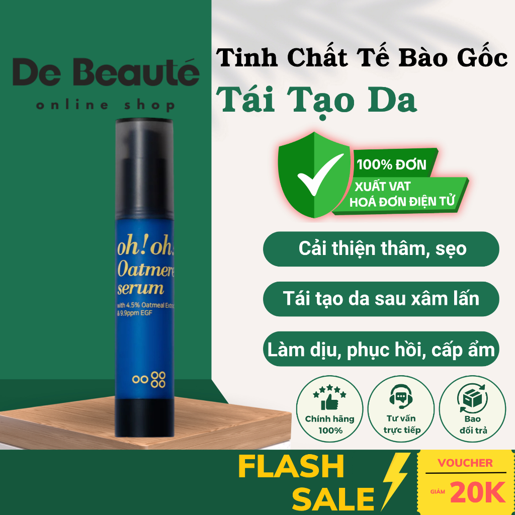 [HÀNG CÔNG TY] Tinh Chất Oatmere Tế Bào Gốc, Tái Tạo Da oh!oh! Oatmere Serum (Oat Extract & 9,9ppm E