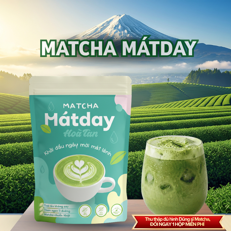 Trà Sữa Matcha Latte | MATCHA MÁTDAY | Đậm Vị Matcha Nhật, Ngon Chuẩn Quán, Uống Liền Tại Nhà (gói 1