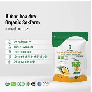 Đường hoa dừa hữu cơ sokfarm cho bé, đường dừa hữu cơ sokfarm, coconut flower sugar organic sokfarm