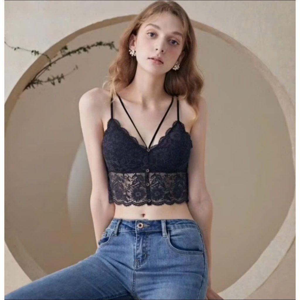 áo bra đẹp- bra ren cúc cách điệu