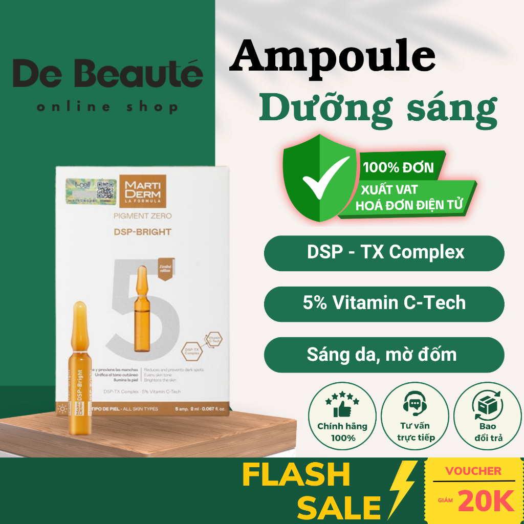 [HÀNG CÔNG TY] Ampoule DSP Dưỡng Sáng Da MartiDerm Pigment Zero DSP Bright, Hộp 5 Ống