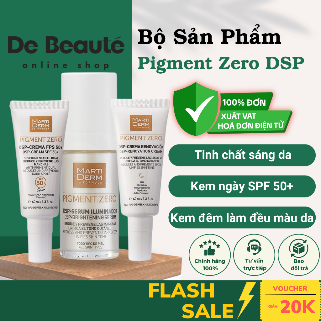 [HÀNG CÔNG TY] Bộ Sản Phẩm Làm Sáng & Mờ Đốm Sắc Tố - MartiDerm Pigment Zero DSP SPF50/DSP Renovatio