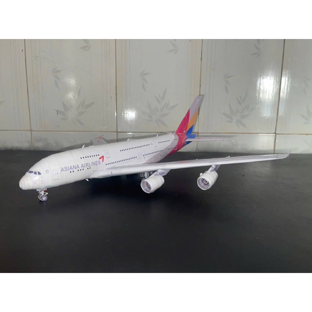 a380 Asiana Airlines tỉ lệ 1/120 mô hình giấy