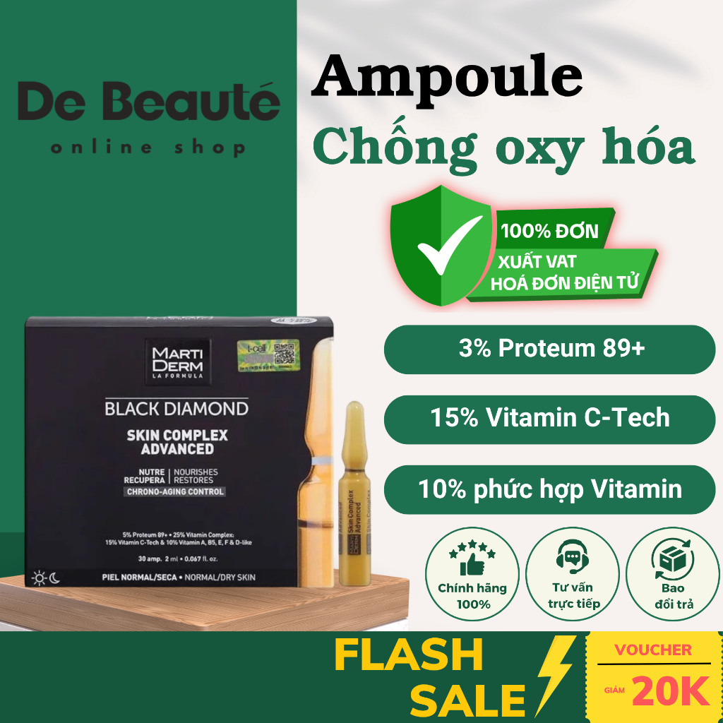[HÀNG CÔNG TY] Tinh Chất Chống Oxy Hoá, Trẻ Hóa & Làm Sáng Da 5% Proteum 89+, 15% LAA - MartiDerm Bl