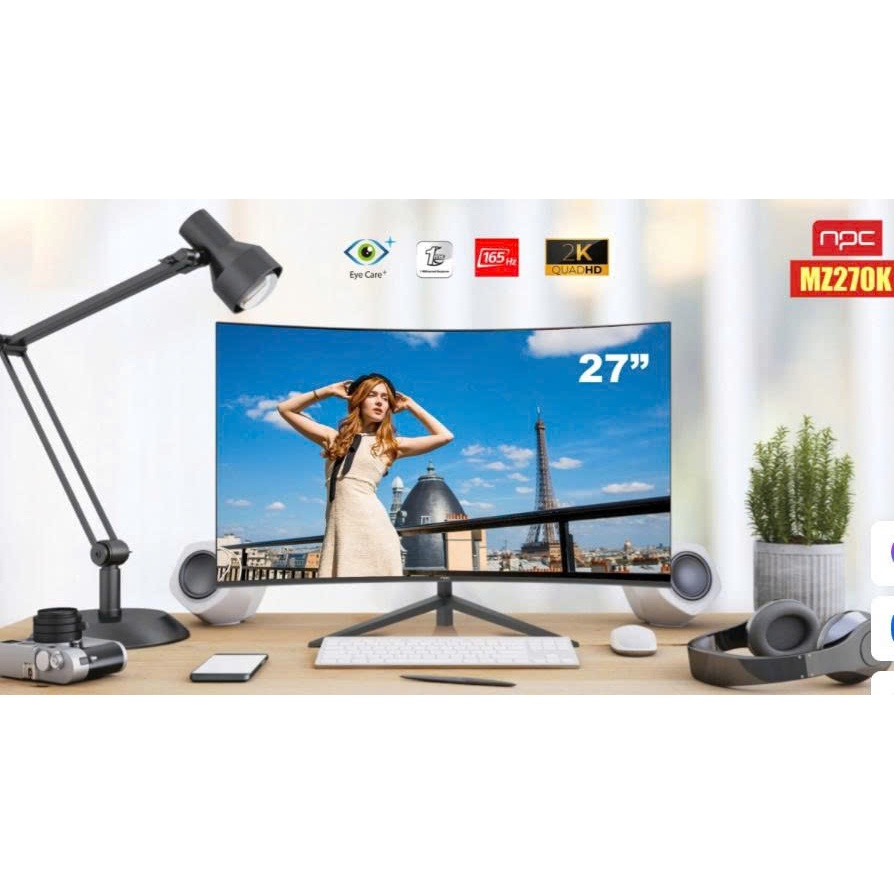 <FULL VAT> MÀN HÌNH CONG NPC 2K MZ270K 27INCH (2K/ 165Hz/VA/ 1Ms/DP/HDMI)