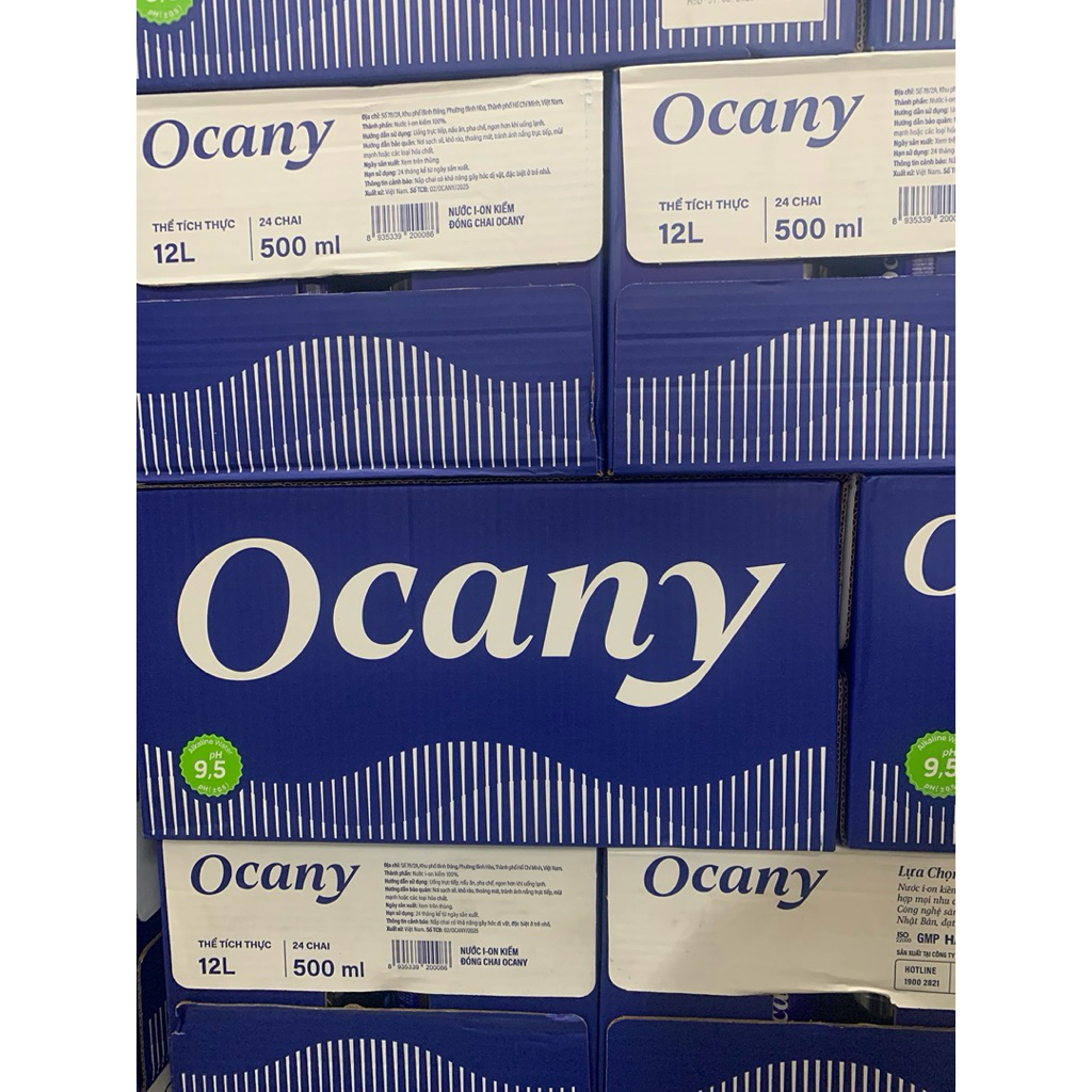 thùng 24 chai 500ml  nước I-ON kiềm đóng chai ocany (date mới)