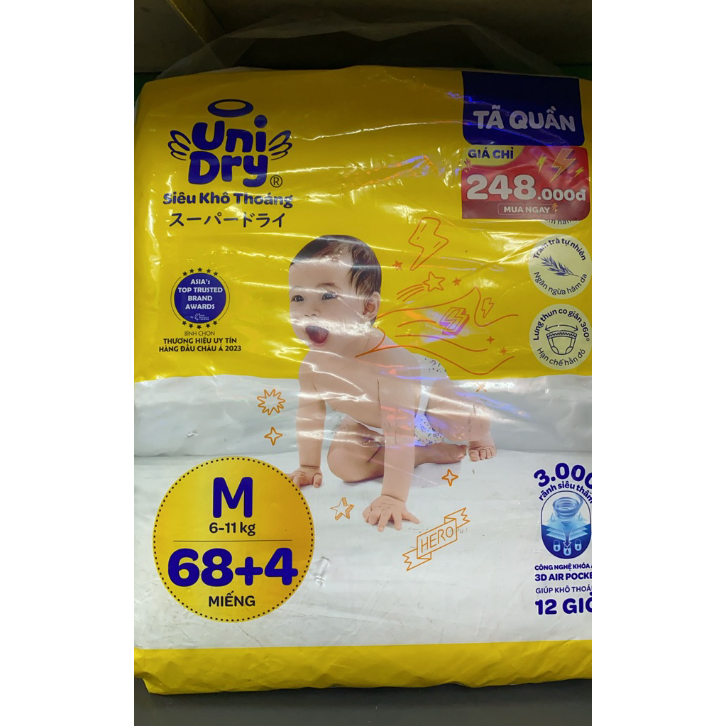 [MẪU MỚI]  Tã quần Unidry gói M68/L68/XL68/XXL68